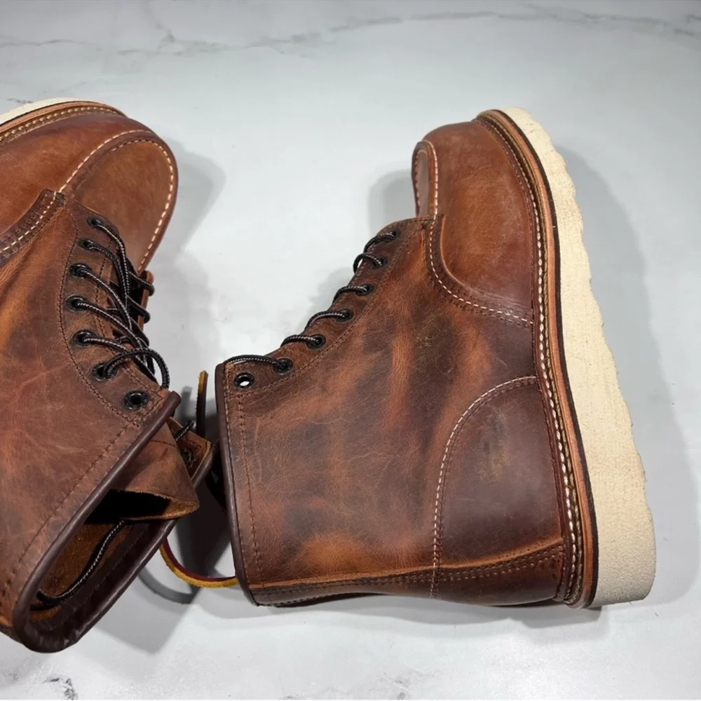 Red Wing Heritage 6” Moc Toe Copper Rough & Tough Lace Up Leather Boots